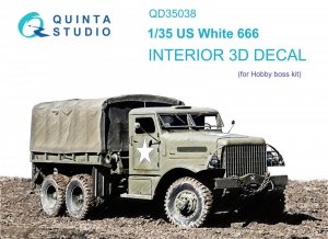 Quinta Studio QD35038 US White 666 3D-Printed & coloured Interior on decal paper (Hobby Boss) 1/35