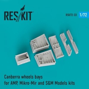 RESKIT RSU72-0033 Canberra wheels bays for AMP, Mikro-Mir, S&M Models 1/72