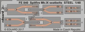 Eduard FE840 Spitfire Mk. IX seatbelts STEEL EDUARD 1/48