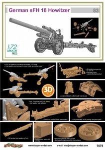 Dragon 7675 Armor Pro - German sFH Howitzer - Cyber Hobby Exclusive  1/72