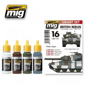 AMMO of Mig Jimenez 7150 BRITISH BERLIN CAMOUFLAGE COLORS 1988-1991 (4x17ml)