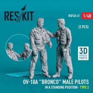 RESKIT RSF48-0041 OV-10A Bronco male pilots (in a standing position - type 2) (2 pcs) (3D Printed) 1/48