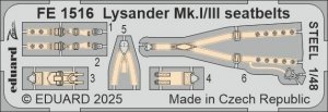 Eduard FE1516 Lysander Mk. I/III seatbelts STEEL Airfix 1/48