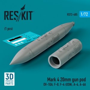 RESKIT RS72-0485 Mark 4 20mm gun pod (1 pcs) (3D Printed) 1/72