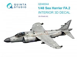 Quinta Studio QD48344 Sea Harrier FA.2 3D-Printed & coloured Interior on decal paper (Kinetic) 1/48