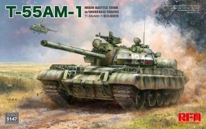 Rye Field Model 5147 T-55 AM-1 Main Battle Tank with Workable Tracks 1/35