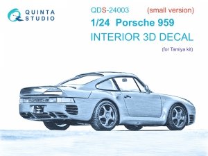 Quinta Studio QDS24003 Porsche 959 3D-Printed & coloured Interior on decal paper (Tamiya) (Small version) 1/24