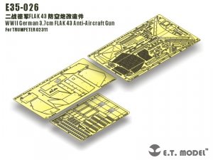 E.T. Model E35-026 WWII German 3.7cm FLAK 43 Anti-Aircraft Gun (For TRUMPETER 02311) (1:35)