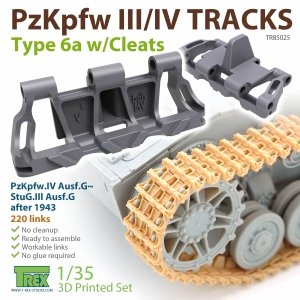 T-Rex Studio TR85025 PzKpfw.III/IV Tracks Type 6a w/Cleats 1/35