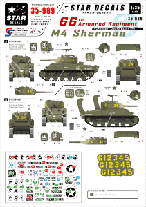 Star Decals 35-989 US 66th Armoured Regiment 1/35