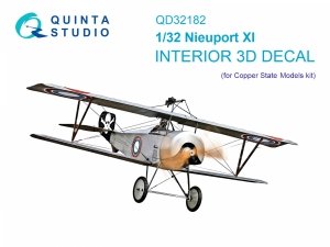Quinta Studio QD32182 Nieuport XI 3D-Printed & coloured Interior on decal paper (CSM) 1/32