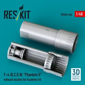 RESKIT RSU48-0466 F-4 (B, C, D, N) Phantom II exhaust nozzles for Academy kit (3D Printed) (1/48)