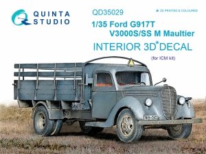 Quinta Studio QD35029 Ford G917T / v3000s 3D-Printed & coloured Interior on decal paper (for ICM kit) 1/35