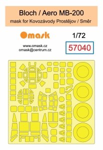 Omask 57040 Bloch / Aero MB-200 mask (for Kovozavody Prostejov / Smer) 1/72