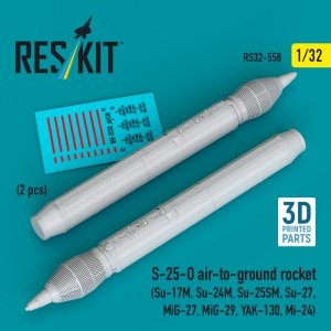 RESKIT RS32-0558 S-25-O air-to-ground rocket (2 pcs) (3D Printed) 1/32