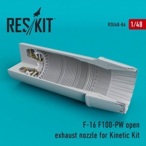 RESKIT RSU48-0086 F-16 (F100-PW) open exhaust nozzles for Kinetic kit 1/48