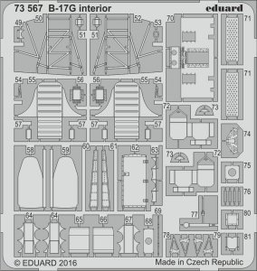 Eduard 73567 B-17G cockpit interior AIRFIX 1/72