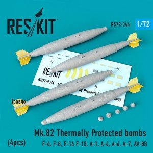 RESKIT RS72-0344 MK.82 THERMALLY PROTECTED BOMBS (4PCS) 1/72
