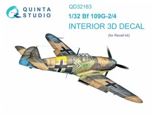 Quinta Studio QD32163 Bf 109G-2/4 3D-Printed & coloured Interior on decal paper (Revell) 1/32