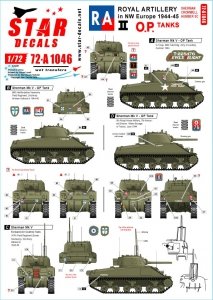 Star Decals 72-A1046 Royal Artillery # 2. 75th D-Day Special. OP Tanks - Sherman, Cromwell and Humber SC 1/72