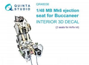 Quinta Studio QR48036 MB Mk 6 ejection seat for Buccaneer (Airfix), 2 pcs 1/48