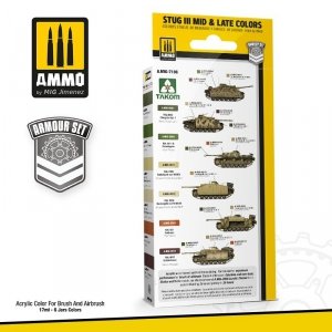 AMMO of Mig Jimenez 7186 ZESTAW: STUG III MID & LATE COLORS 44-45 6x17ml