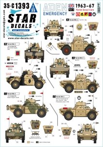 Star Decals 35-C1393 Aden Emergency 1963-67. British Ferret Mk 2 Scout Cars 1/35