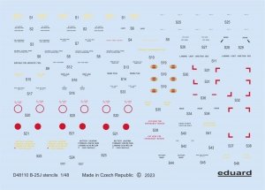 Eduard D48110 B-25J stencils HK MODELS 1/48