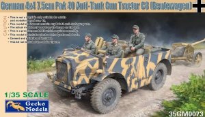 Gecko Models 35GM0073 German 4x4 7.5cm Pak 40 Anti-Tank Gun Tractor C8 Beutewagen 1/35