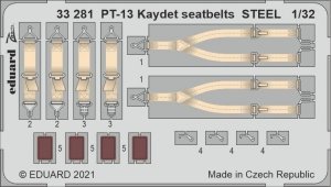 Eduard 33281 PT-13 Kaydet seatbelts STEEL RODEN 1/32