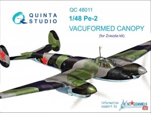 Quinta Studio QC48011 Pe-2 vacuformed clear canopy (for Zvezda kit) 1/48