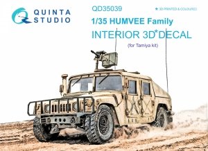 Quinta Studio QD35039 HUMVEE Family 3D-Printed & coloured Interior on decal paper (Tamiya) 1/35