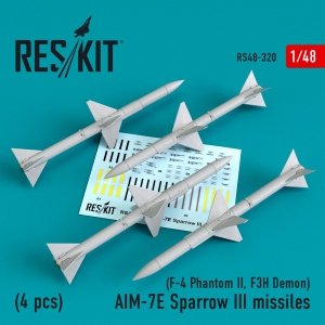 RESKIT RS48-0320 AIM-7E SPARROW III MISSILES (4PCS) 1/48