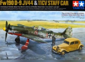 Tamiya 25213 Focke-Wulf Fw190 D-9 JV44 & Citroen 11CV Staff Car Set 1/48