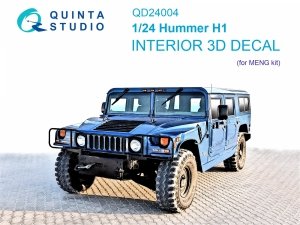 Quinta Studio QD24004 Hummer H1 3D-Printed & coloured Interior on decal paper (MENG) 1/24