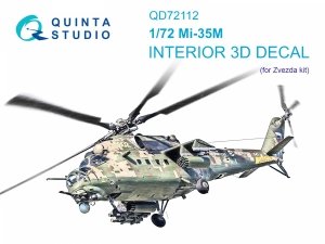 Quinta Studio QD72112 Mi-35M 3D-Printed coloured Interior on decal paper (Zvezda) 1/72