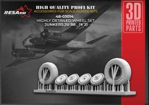 RESArm 48-03014 JU 88 VAR 2 - Wheels under load (3D resin printing) 1/48