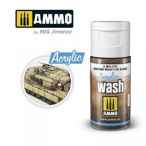 AMMO of Mig Jimenez 0707 ACRYLIC WASH Brown Wash for Sand 15ml