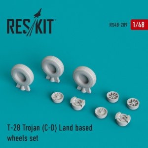 RESKIT RS48-0209 T-28 Trojan (C-D) Land based wheels set 1/48