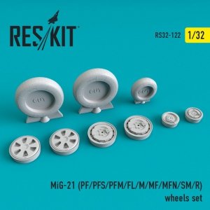 RESKIT RS32-0122 MiG-21 (PF/PFS/PFM/FL/M/MF/MFN/SM/R) wheels set 1/32