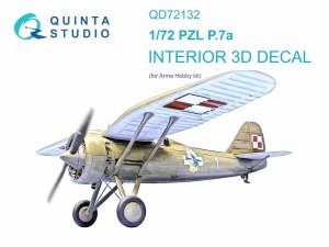 Quinta Studio QD72132 PZL P.7a 3D-Printed coloured Interior on decal paper (Arma Hobby) 1/72