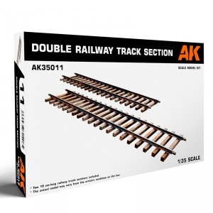AK Interactive AK35011 DOUBLE RAILWAY TRACK SECTION – TRAMO DOBLE DE VIA FERREA 1/35