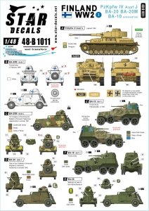 Star Decals 48-B1011 Finland WW2 # 3. PzKpfw IV Ausf J, BA-10M and BA-20M 1/48