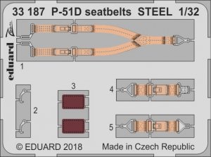 Eduard 33187 P-51D seatbelts STEEL REVELL 1/32