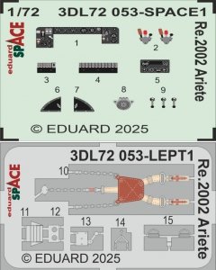 Eduard 3DL72053 Re.2002 Ariete SPACE Italeri 1/72