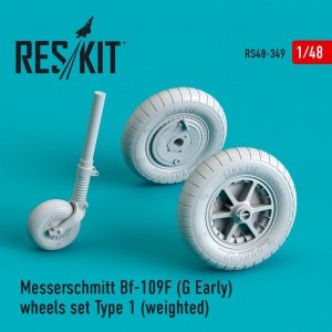 RESKIT RS48-0349 BF-109 (F, G-EARLY) WHEELS SET TYPE 1 (WEIGHTED) 1/48