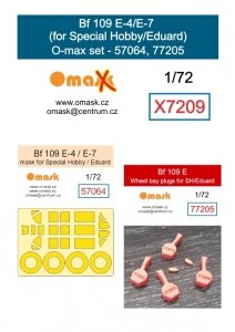 Omask X7209 Bf 109 E-4/E-7 O-Max Set (for Special Hobby / Eduard) (masks and EVA wheel bay plugs) 1/72
