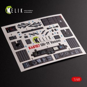 KELIK K48107 UH-1Y Venom - interior 3D decals for Zimi Model/KittyHawk kit 1/48