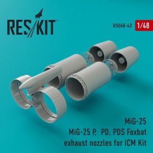 RESKIT RSU48-0043 MiG-25 P, PD, PDS Foxbat exhaust nozzles for Icm kit 1/48