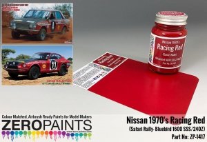 Zero Paints ZP-1417 Racing Red Nissan 1970's Safari Rally Bluebird 1600 SSS/240Z Paint 60ml